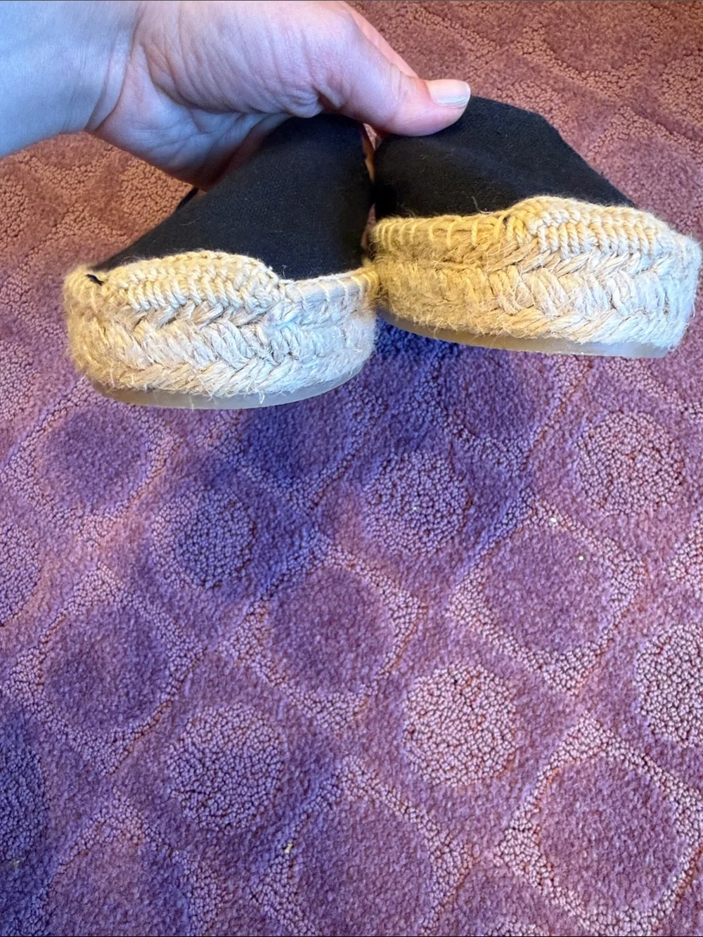 Soludos Black Canvas Smoking Slippers Espadrille Size 6